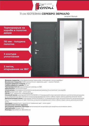 ISOTERMA Серебро зеркало